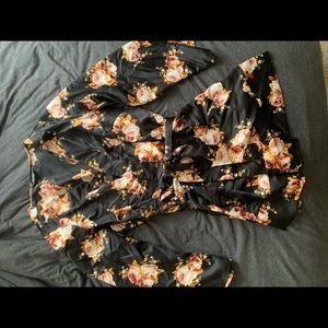 George plus kimono style floral belted robe